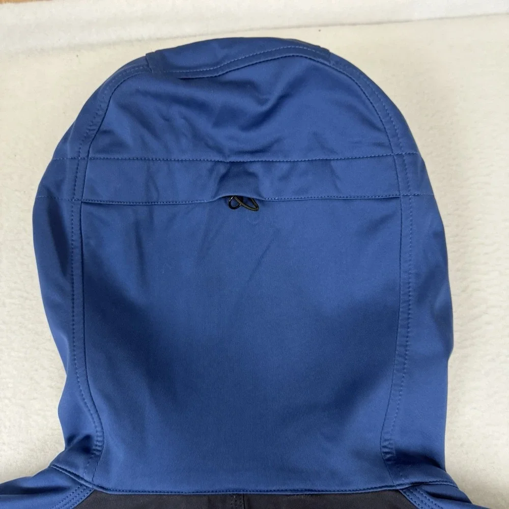 Lululemon Mens Velocity Hooded Full Zip Jacket Rugged Blue Size XL Thumbholes